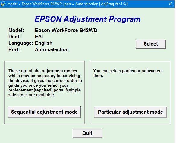 Epson adjustment program l380