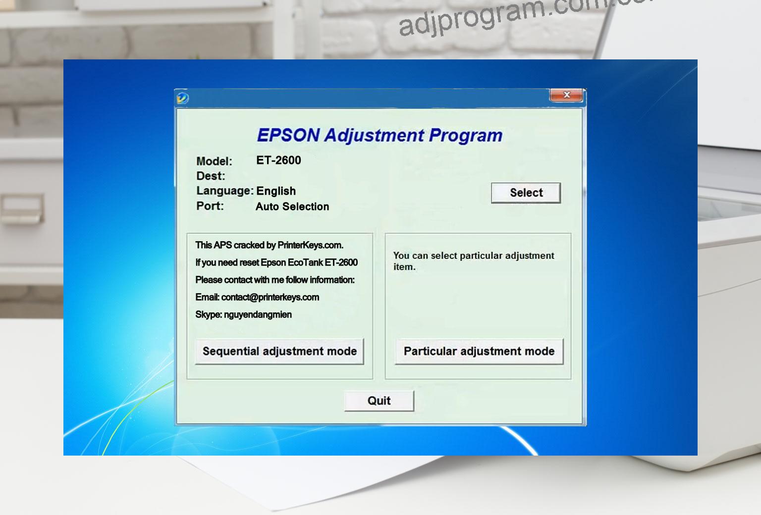 Adjustment program Epson ET-2720, ET-2721, ET-2726