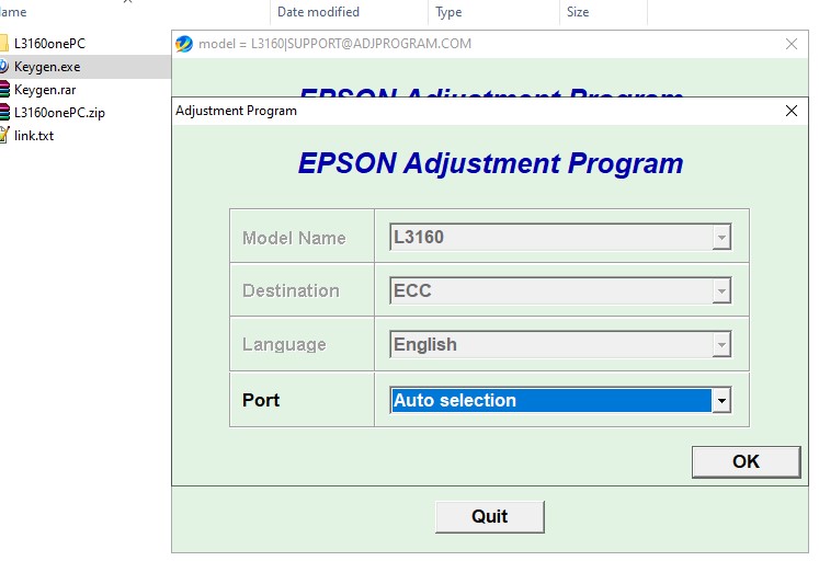 Epson L3160 Adjustment Program
