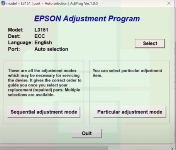 Epson L3151 Adjustment Program