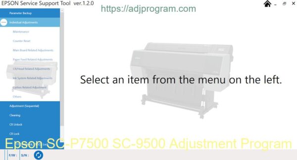 Epson SC-P7500 SC-9500 Adjustment Program