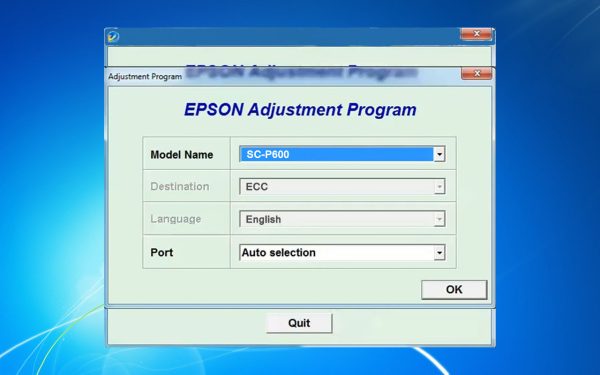 Epson P600 Adjustment Program