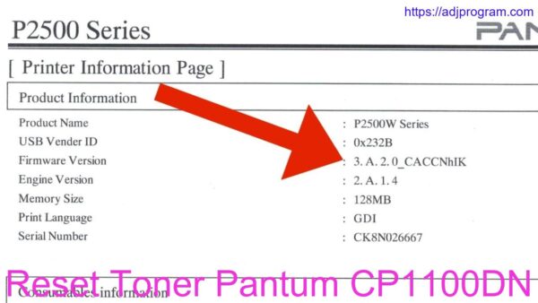 Reset Toner Pantum CP1100DN