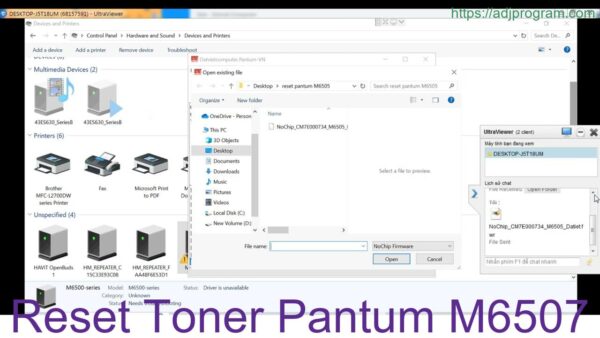 Reset Toner Pantum M6507