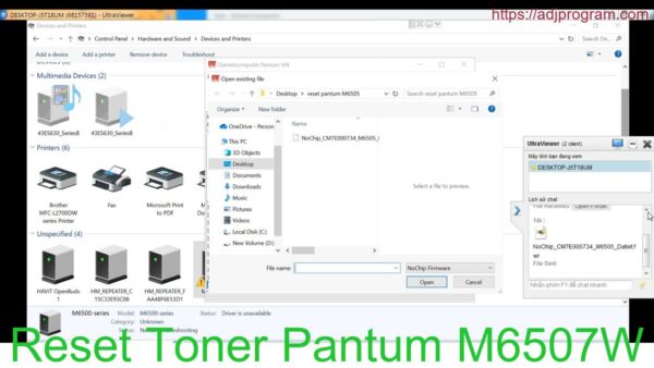 Reset Toner Pantum M6507W