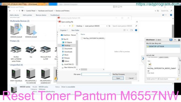 Reset Toner Pantum M6557NW