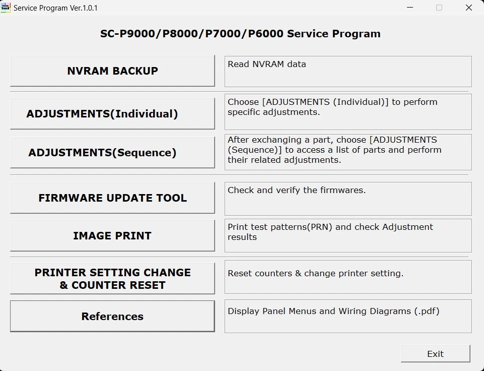 Epson P6000 7000 8000 9000 Adjustment Program
