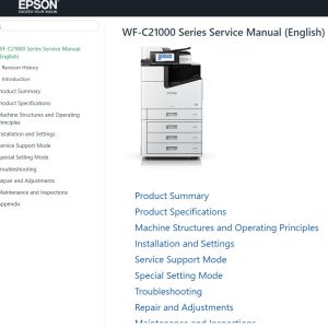 Service manual for Epson WF-C21000, WF-C20600, WF-C20750 printers!