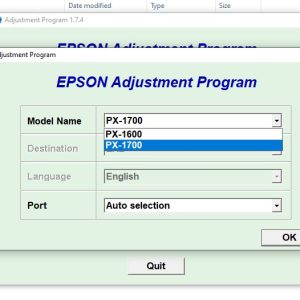 Epson PX 1600F,PX 1700F Adjustment Program Trial Serial Key