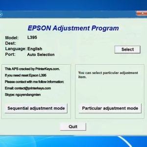 Epson L395 Adjustment Program Trial Serial Key