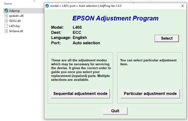 Epson L405 Adjustment Program Trial Serial Key