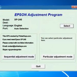 Epson XP245 Adjustment Program Trial Serial Key