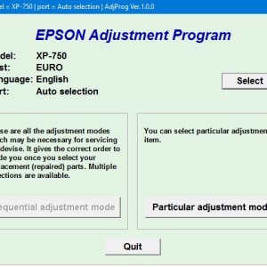 Epson XP 750 Adjustment Program Trial Serial Key