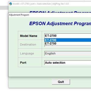 Epson ET-2700, ET-2750 Adjustment Program Trial Serial Key