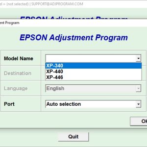 Epson XP-340, XP-440, XP-446 Adjustment Program
