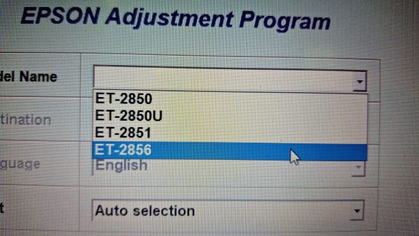Epson ET 2850 2850u 2851 2856 Adjustment Program