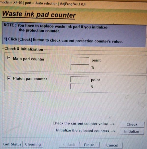 Epson XP 65 Adjustment Program