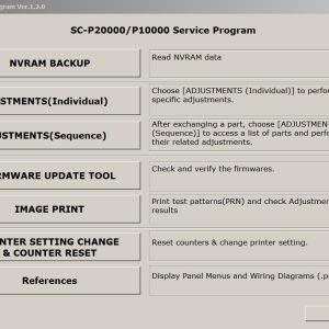 EPSON SC-P10000, SC-P10050, SC-P10070, SC-P10080, SC-P20000, SC-P20050, SC-P20070, SC-P20080 Adjustment Program