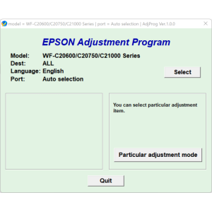 Epson WF-C21000, WF-C20600, WF-C20750 ADJUSTMENT PROGRAM