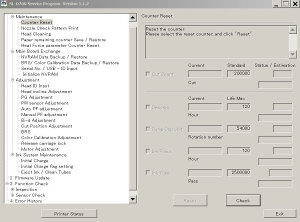 Epson SL-D700 Series Service Adjustment Program