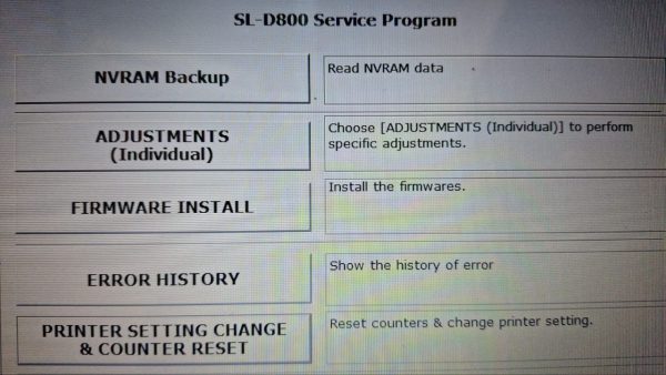 Epson SL D800 Series Service Adjustment Program