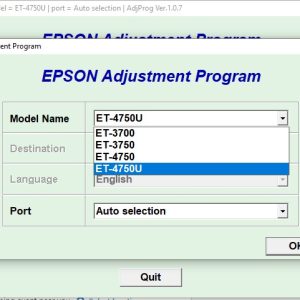 Epson ET-4750 Adjustment Program – Reset Platen Pad Counter ET-3750, ET-3700