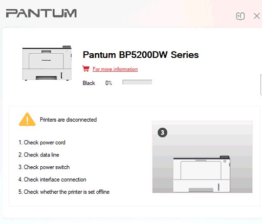 Reset PANTUM BP5200DN, BP5200DW