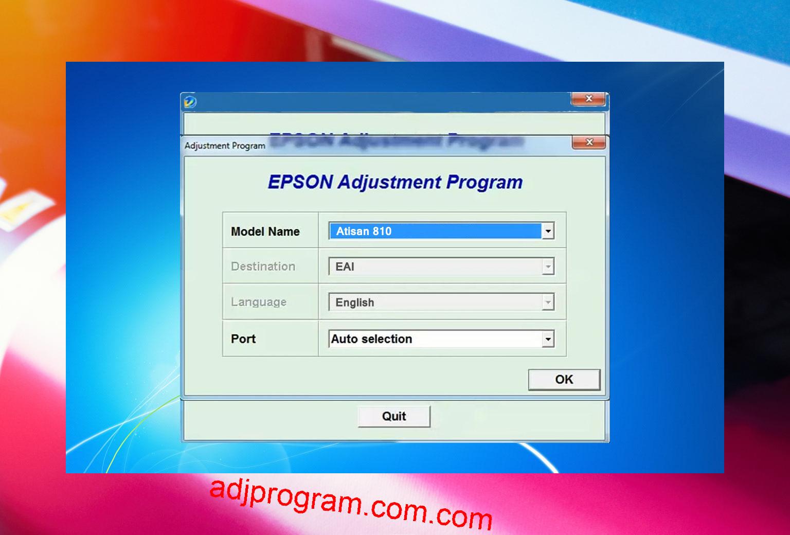 Epson Artisan 810 Adjustment Program