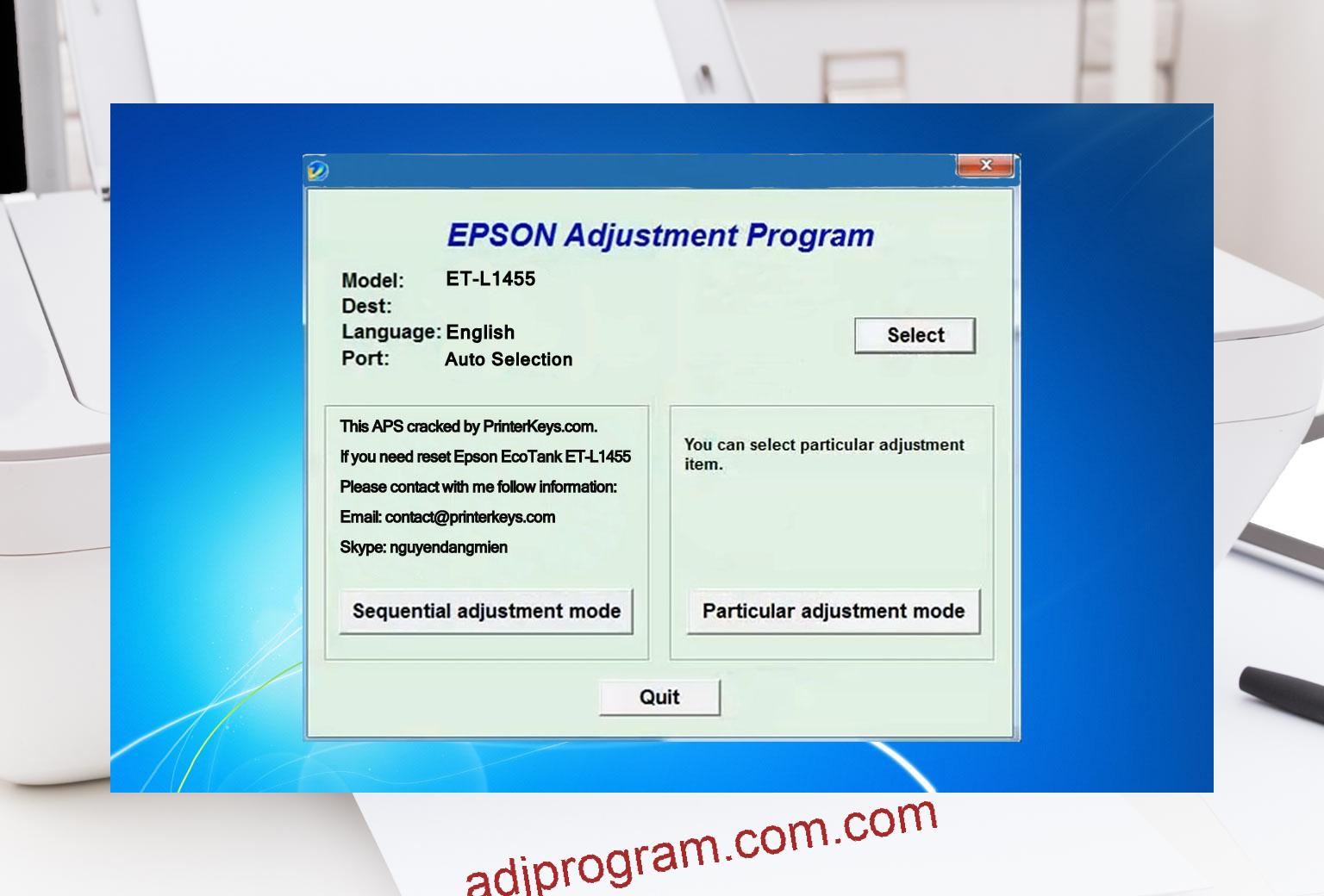 Epson ET-L1455 Adjustment Program