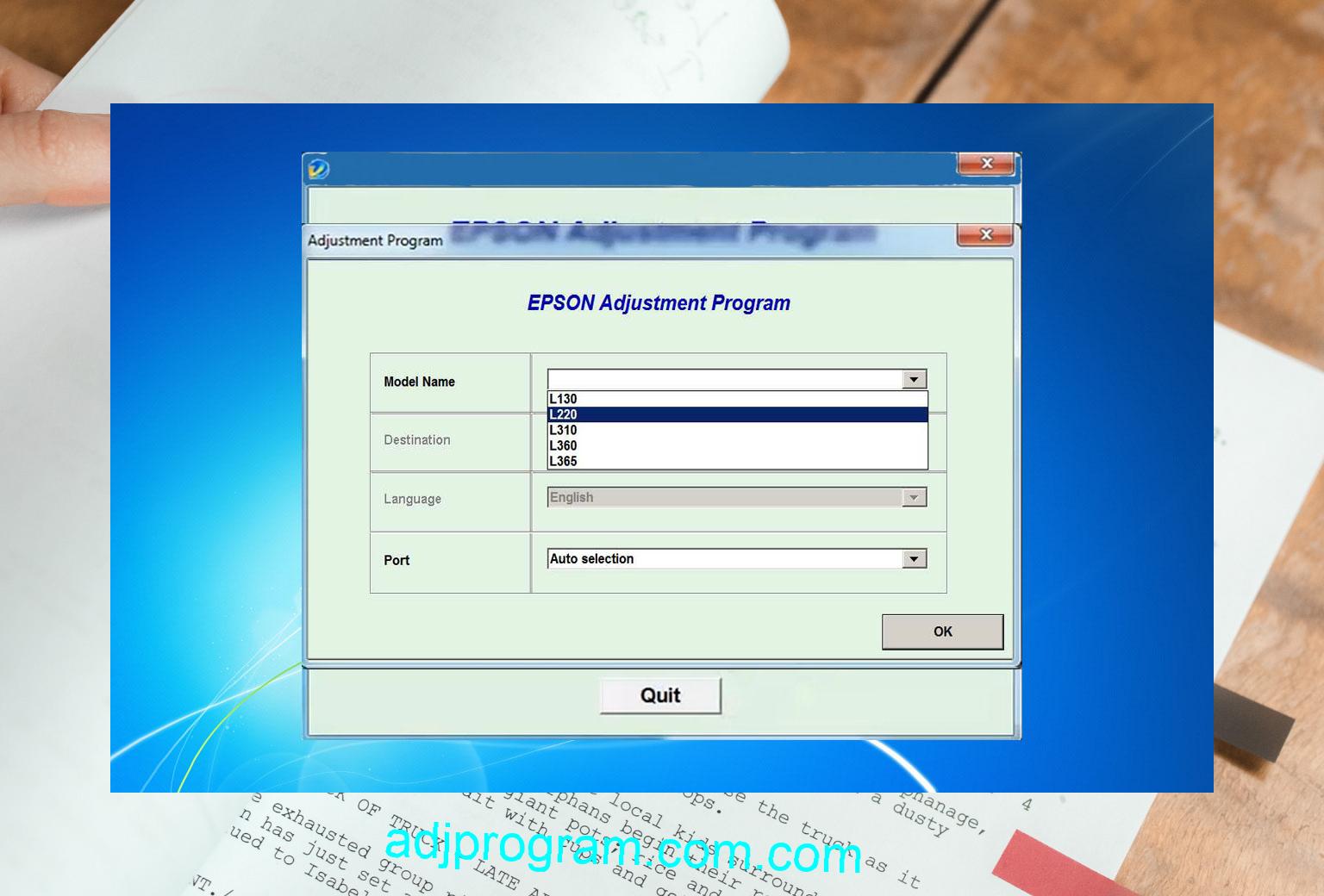 Epson L365 Adjustment Program