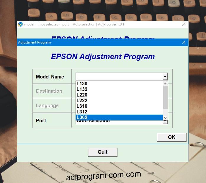 Epson L312 Adjustment Program