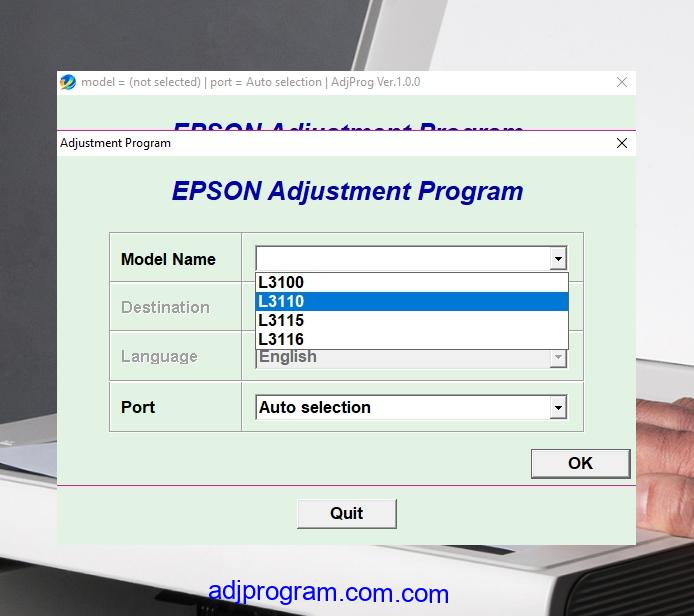 Epson L3100 Adjustment Program