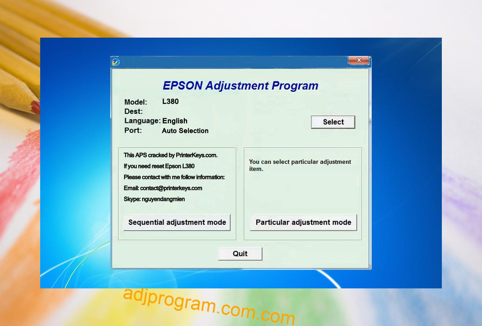 Epson L380 Adjustment Program