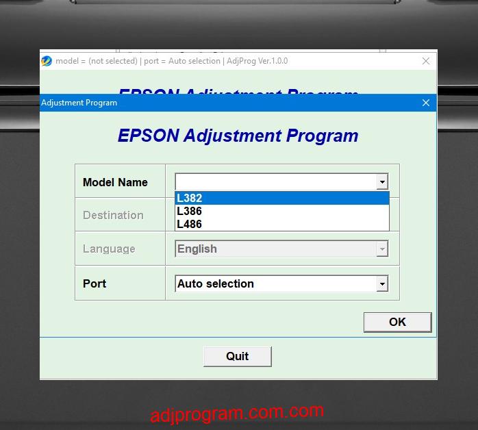 Epson L382 Adjustment Program