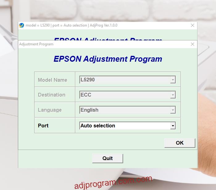 Epson L5290 Adjustment Program