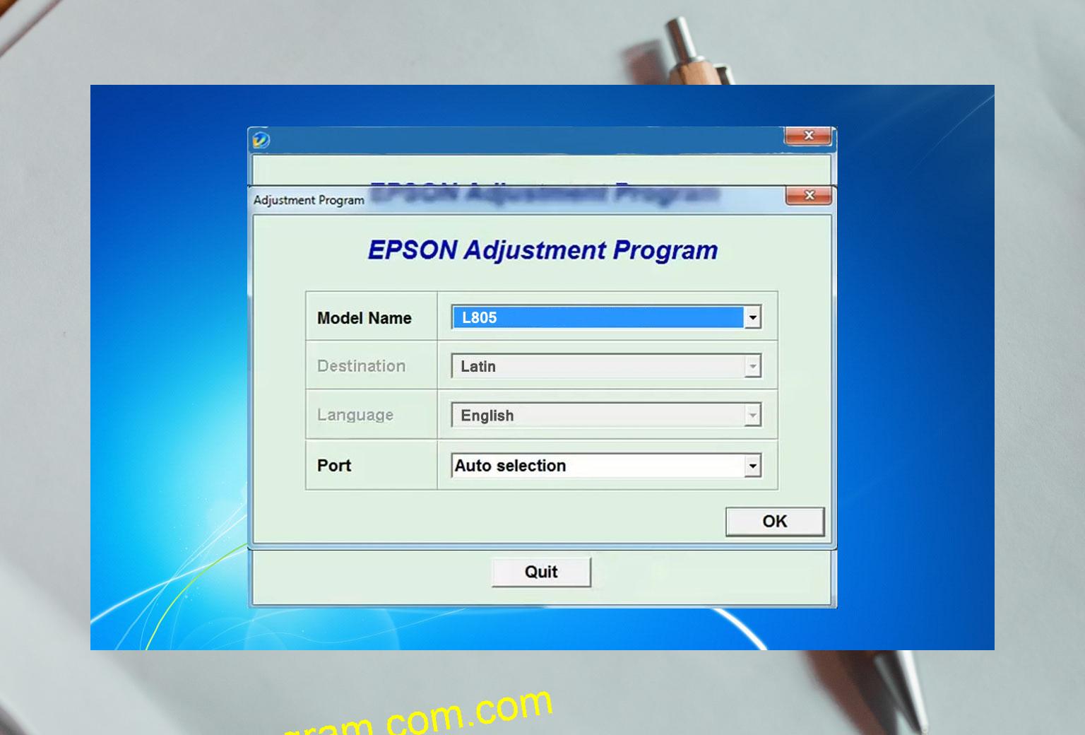 Epson L805 Adjustment Program