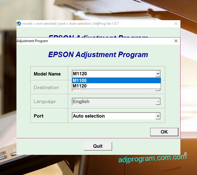 Epson M1100 Adjustment Program