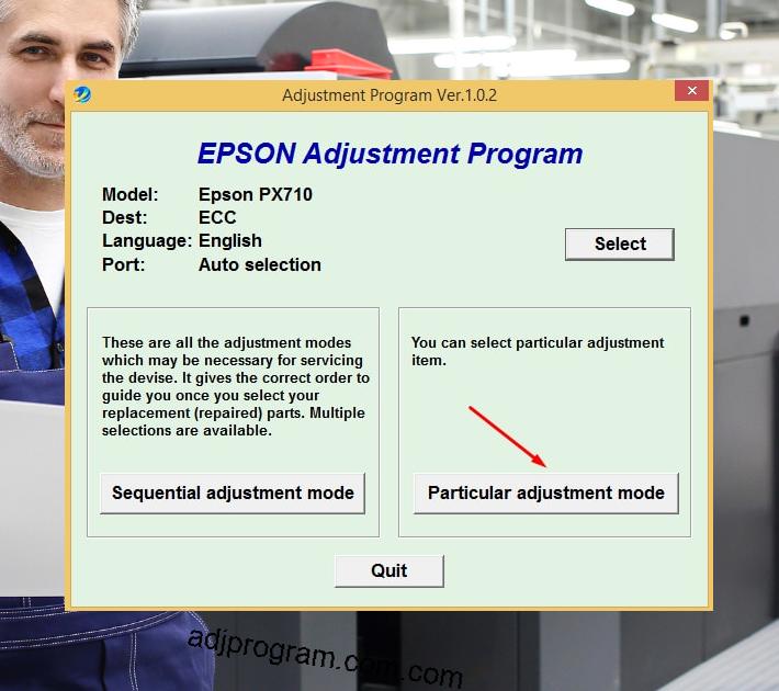 Epson PX 710 Adjustment Program