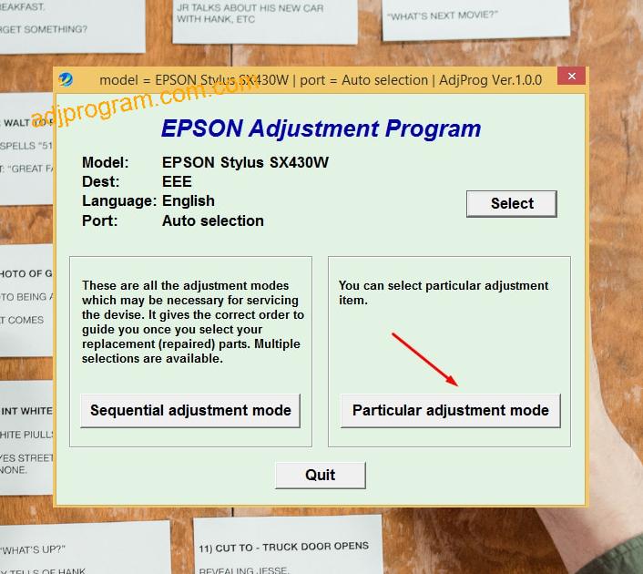 Epson SX 430 Adjustment Program