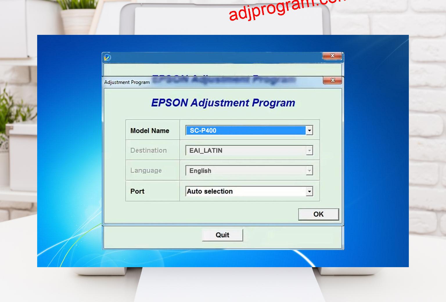 Epson P400 Adjustment Program