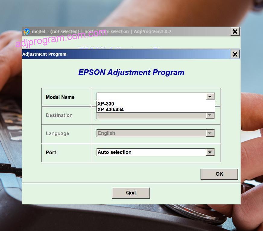 Epson XP-330 Adjustment Program