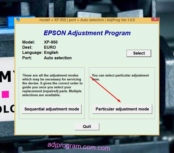 Epson XP 950 Adjustment Program