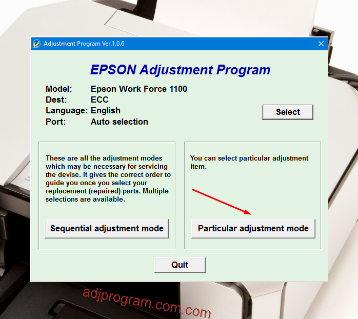 Epson WF-1100 Adjustment Program