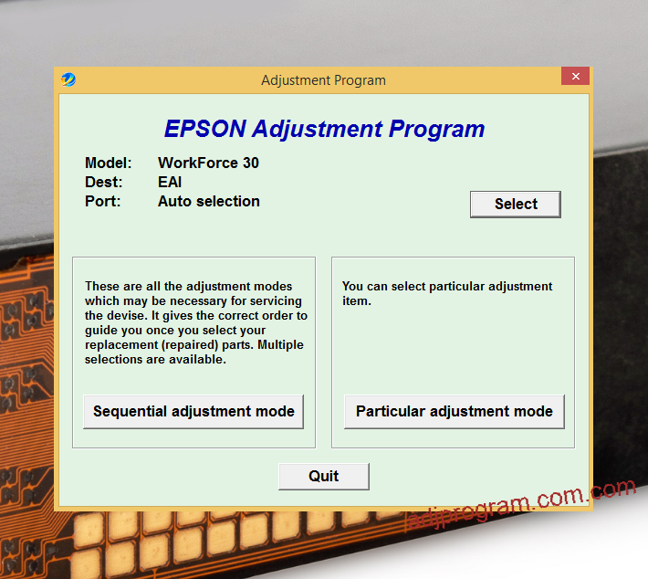 Epson WF-30 Adjustment Program