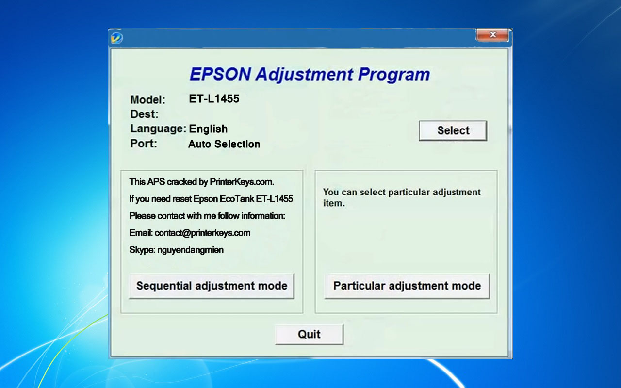 Epson ET-L1455 Adjustment