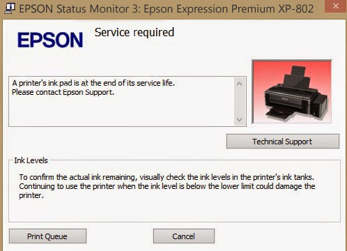 Epson Xp 802 Service Required