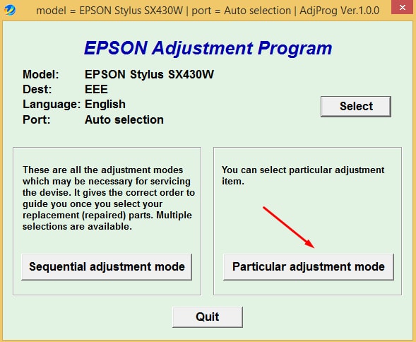 Epson SX-430 Adjustment