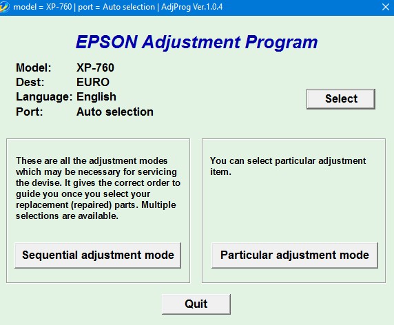 Reset eeprom epson 1410 adjustment program